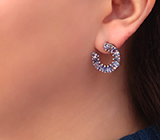 Впечатляющие серебряные серьги с танзанитами Серебро 925