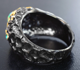Серебряное кольцо с кристалическим эфиопским опалом