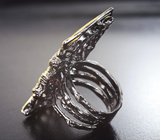 Серебряное кольцо с альмандином гранатом и розовыми турмалинами Серебро 925
