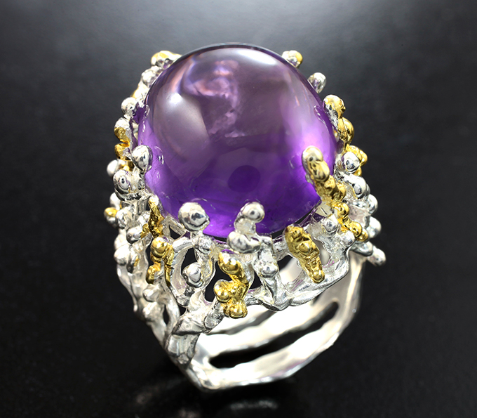 Серебряное кольцо с аметистом 16,75 карата
