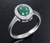 Изящное серебряное кольцо с изумрудом Серебро 925