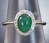 Изящное серебряное кольцо с изумрудом Серебро 925
