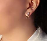 Изысканные серебряные серьги с империал топазами Серебро 925