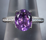 Стильное серебряное кольцо с аметистом Серебро 925