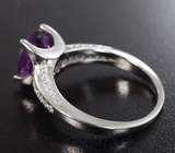 Стильное серебряное кольцо с аметистом Серебро 925