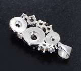 Праздничный серебряный кулон с разноцветными сапфирами Серебро 925