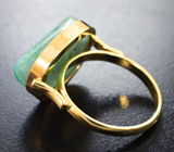 Золотое кольцо с мятным уральским зеленым бериллом специальной огранки 11,53 карата Золото