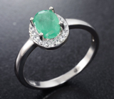 Изящное серебряное кольцо с ярким изумрудом Серебро 925