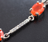 Серебряная подвеска с ограненными оранжевыми опалами + цепочка Серебро 925