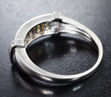 Стильное серебряное кольцо с редкими желтыми сапфирами Серебро 925