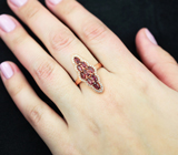 Превосходное серебряное кольцо с розовыми турмалинами