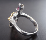 Серебряное кольцо с разноцветными шпинелями 3,4 карата, перидотами и цаворитами