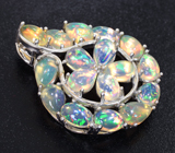 Превосходный серебряный кулон с кристаллическими эфиопскими опалами Серебро 925