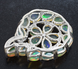 Превосходный серебряный кулон с кристаллическими эфиопскими опалами Серебро 925