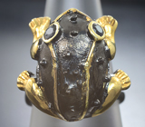 Серебряное кольцо с синими сапфирами Серебро 925