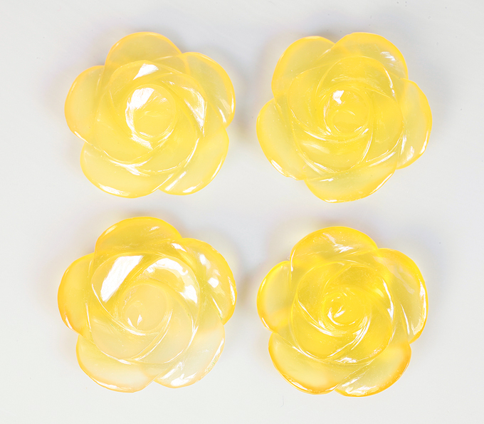 Набор желтого резного кварца 29,3 карата