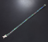 Элегантный серебряный браслет с кристаллическими черными опалами