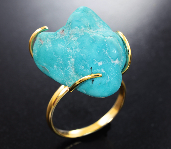 Золотое кольцо с армянской бирюзой 23,01 карата