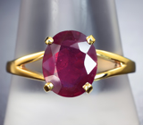 Золотое кольцо с рубином 3,66 карата