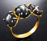 Золотое кольцо cо звездчатыми сапфирами 9,93 карата Золото