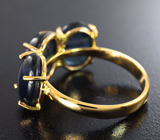 Золотое кольцо cо звездчатыми сапфирами 9,93 карата