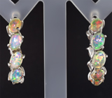 Серебряные серьги с кристаллическими эфиопскими опалами Серебро 925