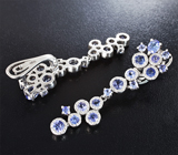 Впечатляющие серебряные серьги с танзанитами Серебро 925