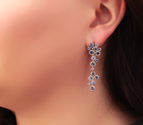 Впечатляющие серебряные серьги с танзанитами Серебро 925