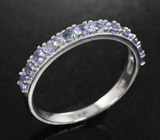 Прелестное серебряное кольцо с танзанитами Серебро 925