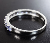 Прелестное серебряное кольцо с танзанитами Серебро 925