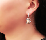 Серебряные серьги с кристаллическим эфиопскими опалами и разноцветными сапфирами Серебро 925