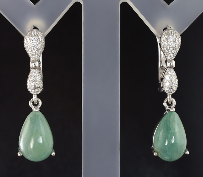 Серебряные серьги с редким грандидьеритом