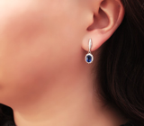 Яркие серебряные серьги с васильковыми кианитами Серебро 925