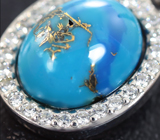 Элегантные серебряные серьги с бирюзой Серебро 925