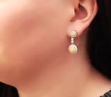 Замечательные серебряные серьги с кристаллическими эфиопскими опалами Серебро 925