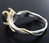 Серебряное кольцо с кристаллическим черным опалом Серебро 925