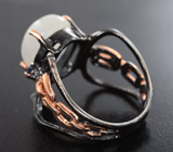 Серебряное кольцо с лунным камнем и синими сапфирами Серебро 925