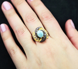 Серебряное кольцо с ларимаром и танзанитами Серебро 925