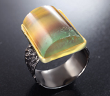 Серебряное кольцо с многоцветным флюоритом 22+ карат