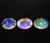 Набор из 3 ограненных эфиопских опалов 4,28 карата 