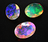 Набор из 3 ограненных эфиопских опалов 4,28 карата 
