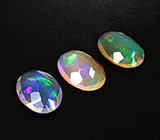 Набор из 3 ограненных эфиопских опалов 4,28 карата 