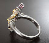 Серебряное кольцо с разноцветными шпинелями 2,75 карата и цаворитами