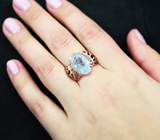 Серебряное кольцо с аквамарином 7,3 карата и синими сапфирами Серебро 925