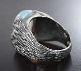 Серебряное кольцо с кристаллическим эфиопским опалом 7,58 карата