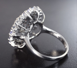 Эффектное серебряное кольцо с родолитами и танзанитами Серебро 925