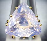 Золотое кольцо с ярким лавандовым аметистом редкой огранки 15,27 карата Золото