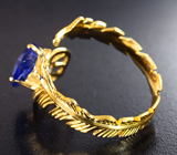 Золотое кольцо с насыщенным бархатисто-фиолетовым танзанитом 2,29 карата Золото