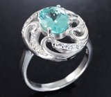 Чудесное серебряное кольцо с «неоновым» апатитом