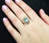 Чудесное серебряное кольцо с «неоновым» апатитом Серебро 925